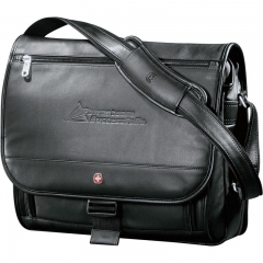 Executive Leather Compu-Saddle Bag