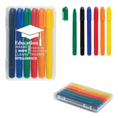 Set of 6 Retractable Crayons In Case
