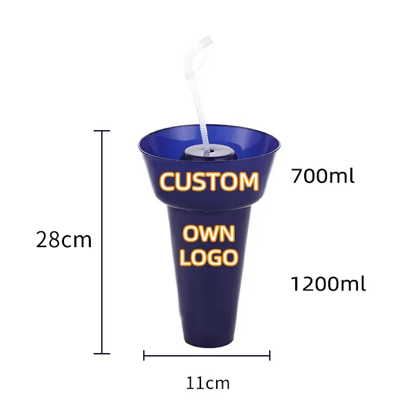 Custom Logo Large Capacity Combination Juice Popcorn Snack Drinking Take Away Plastic Cup With Hot Food Tray
